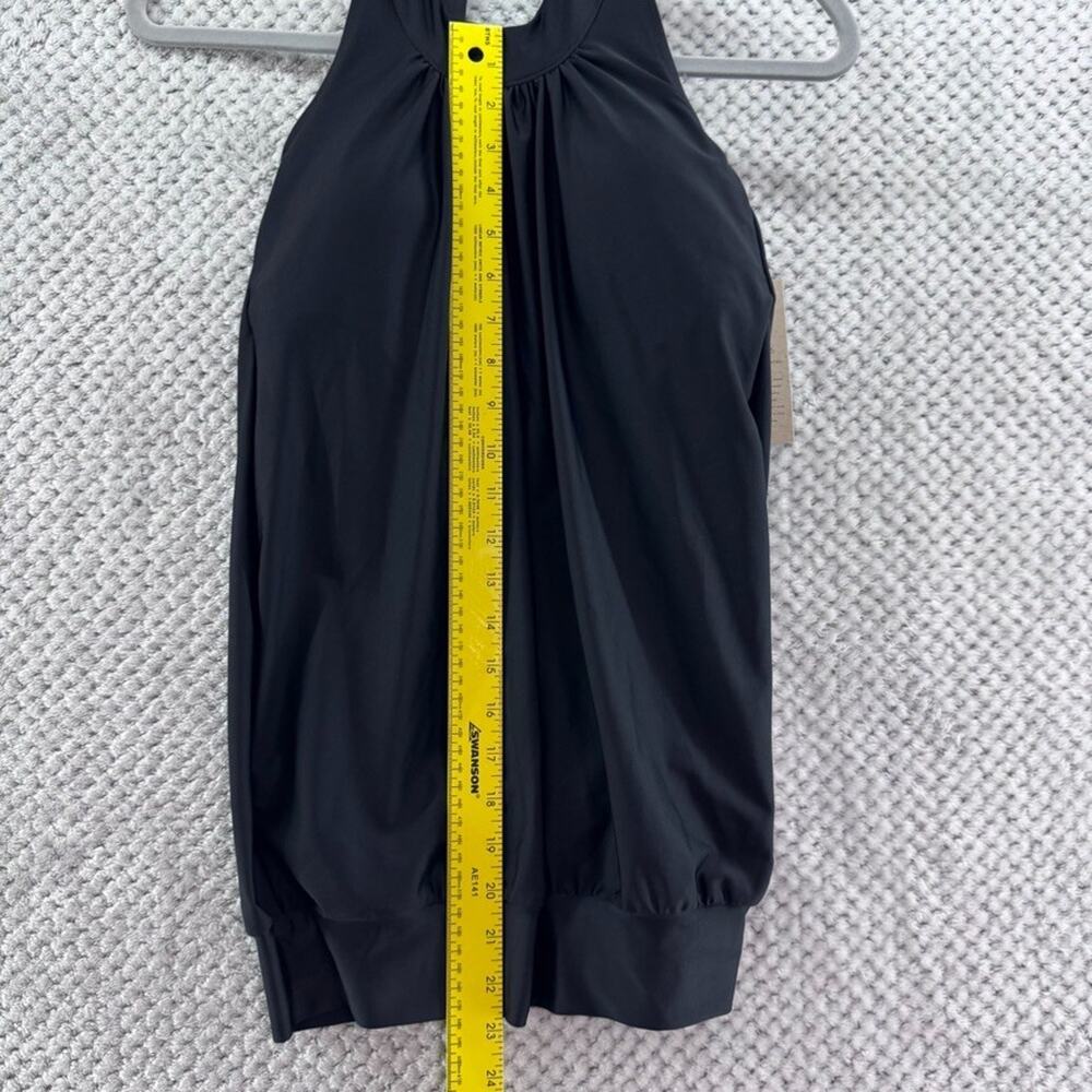 Albion Blousy Tankini Womens M Black Matte Padded Build-in Bra Halter Tie New - Picture 6 of 9